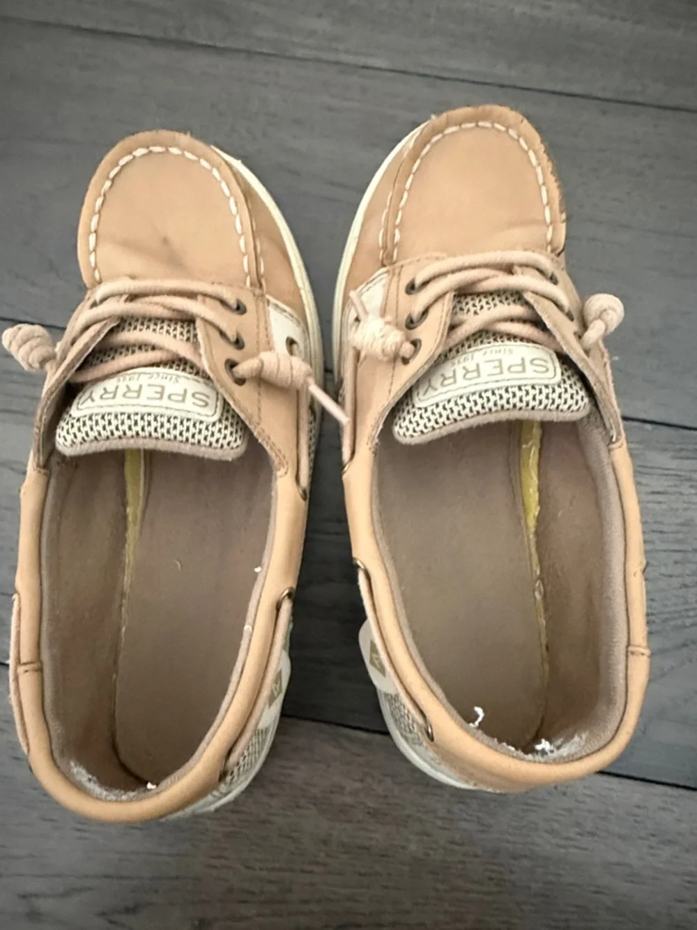 Sperry Kids Beige/Tan Moccasin Boat Shoes